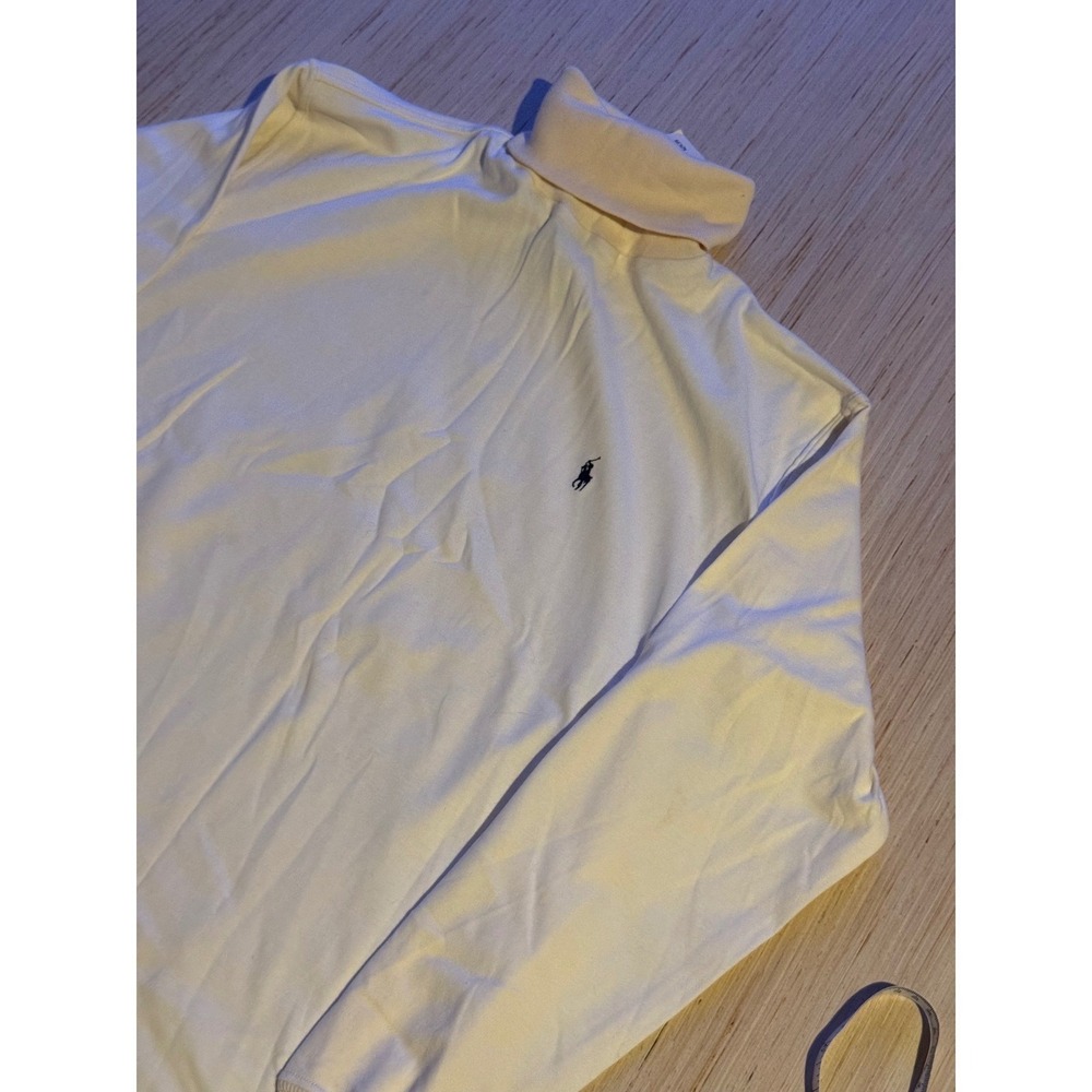 Ralph Lauren Mens white Cotton Turtleneck Long Sleeve Pony Logo Size M 26